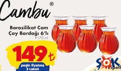 CAMBU BOROSİLİKAT ÇAY BARDAĞI 6'LI 170 CC fiyat ve kampanya bilgisi